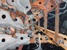 EVE-Exposittion Léa Paluska-Oeuvre intitulée Le cloître perdu dans l’espace