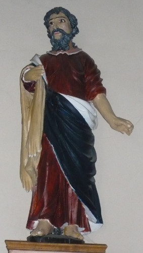 PCU_Eglise de l’Exaltation de la Sainte-Croix_Statue polychromée de St-Barthélémy